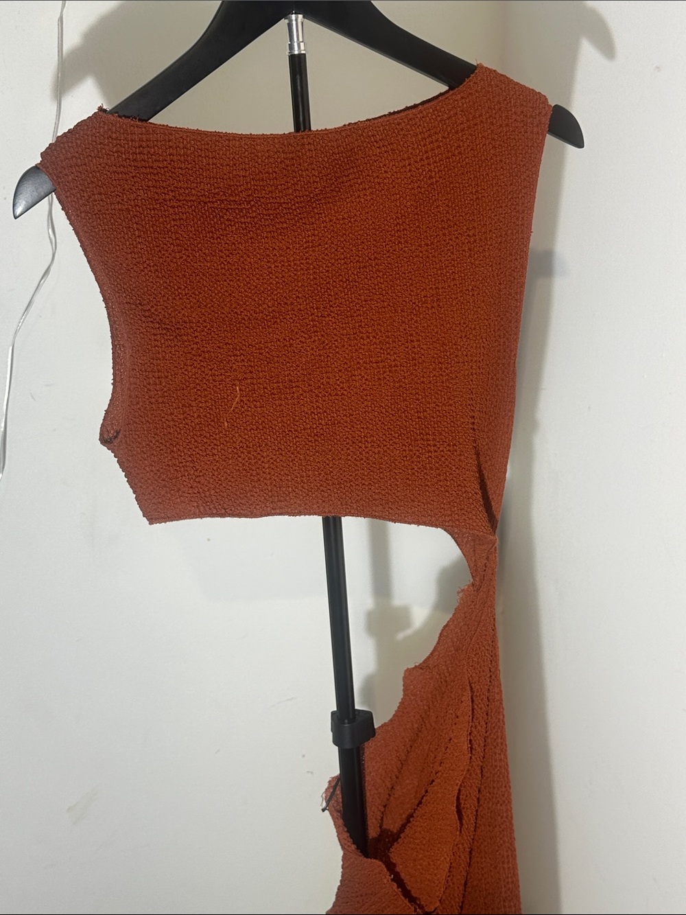 SHEIN Rust Asymmetric One-Shoulder Knit Dress